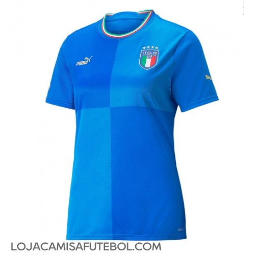 Camisa de Futebol Itália Equipamento Principal Mulheres 2022 Manga Curta